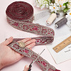 Sparkle Polyester Flower Embroidery Ribbons SRIB-WH0011-266A-3