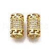 Brass Micro Pave Clear Cubic Zirconia European Beads ZIRC-I070-071G-1
