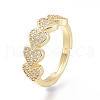 Adjustable Brass Micro Pave Clear Cubic Zirconia Finger Rings RJEW-O037-12G-3