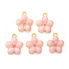 Light Gold Plated Alloy Enamel Pendants X-ENAM-R136-17C-2