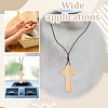 Wood Cross Pendant Decorations WOOD-WH0034-55B-6