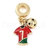 Rack Plating Brass Enamel European Dangle Charms KK-P287-13G-1