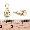 Brass Micro Pave Cubic Zirconia Charms KK-C051-02G-01-3