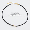 Handmade Natual Pearl & Natural Black Onyx(Dyed & Heated) & Shell Beaded Necklaces XL1709-11-1