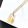 304 Stainless Steel Rolo Chain Pendant Necklaces NJEW-S444-01G-14-4