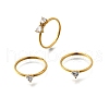 3Pcs 304 Stainless Steel Micro Pave Cubic Zirconia Ring Sets RJEW-S625-02G-7