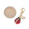 Ladybird Glass Seed Beaded Pendant Decorations HJEW-MZ00138-3