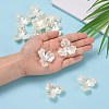 3-Petal Flower ABS Plastic Imitation Pearl Bead Caps X-OACR-R016-05-5