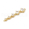 Rack Plating Brass Pave Cubic Zirconia Connector Charms KK-G458-02G-01-3
