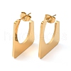 Ion Plating(IP) 304 Stainless Steel Rectangle Stud Earrings EJEW-A104-15G-1