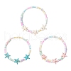 3Pcs Synthetic Turquoise  Beads Stretch Bracelets for Women BJEW-JB11945-2