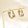 304 Stainless Steel Two Tone Twist Hoop Earrings EJEW-F355-03GP-01-3