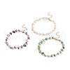 Gemstone Chips Beaded Anklet with 304 Stainless Steel Chains for Women X-AJEW-AN00497-1