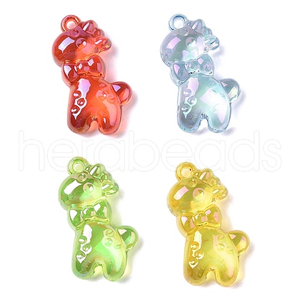 Electroplate Transparent UV Plating Acrylic Pendants OACR-I014-25-1