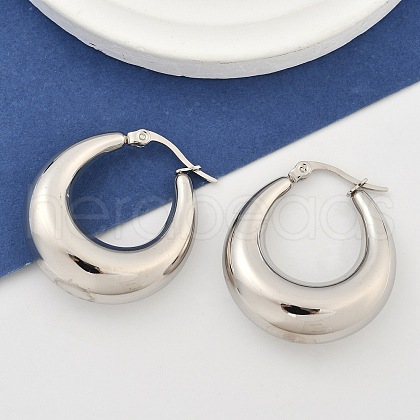 Non-Tarnish 304 Stainless Steel Chunky Hoop Earrings for Women EJEW-F280-06E-P-1
