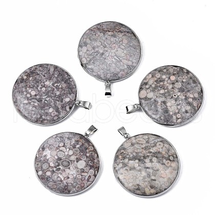 Natural Plum Blossom Jasper Pendants G-N334-002-1