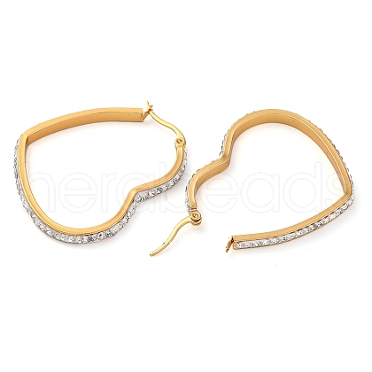 304 Stainless Steel Heart Hoop Earrings EJEW-S242-01G-E-1