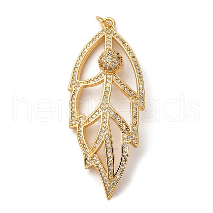 Brass Micro Pave Cubic Zirconia Big Pendants KK-U076-08G-1