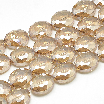 Electroplate Glass Beads Strands EGLA-S152-20x16mm-02-1