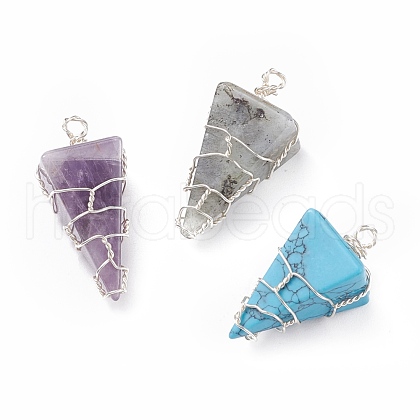 Natural & Synthetic Gemstone Pendants PALLOY-JF01470-1