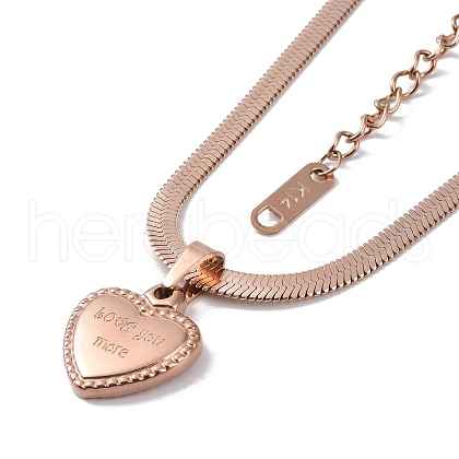 Ion Plating(IP) 304 Stainless Steel Snake Chain Necklaces NJEW-G081-12RG-1