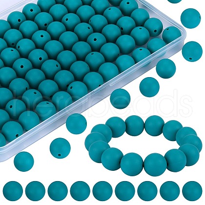 80Pcs Round Silicone Focal Beads SIL-SZ0001-24-16-1