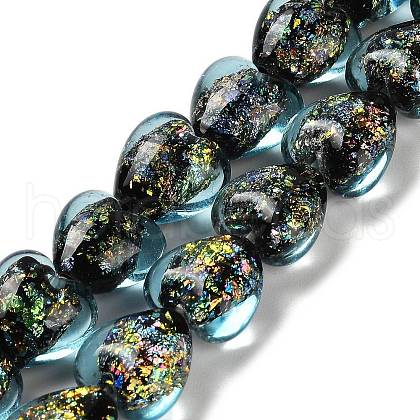 Handmade Dichroic Foil Glass Beads Strands DICH-U001-03E-1