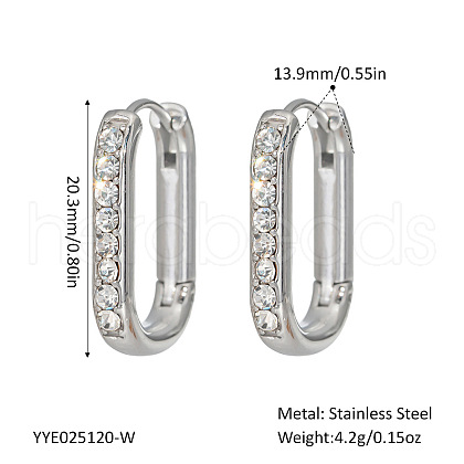 Elegant Stainless Steel Oval Hoop Earrings UE0817-6-1
