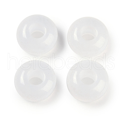 Resin European Beads with Glitter Powder RESI-F055-07B-1