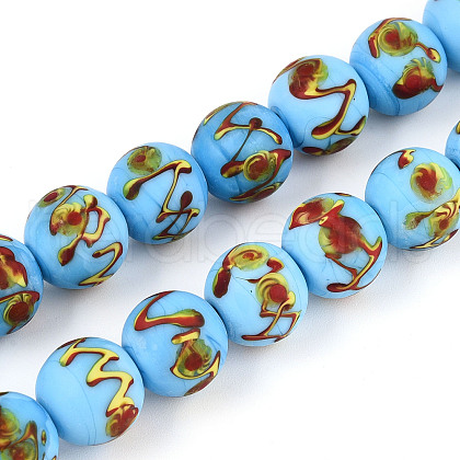 Handmade Lampwork Beads Strands LAMP-N028-05E-1