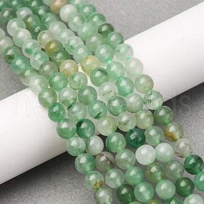 Natural Green Aventurine Round Beads Strands G-S150-6mm-4-1