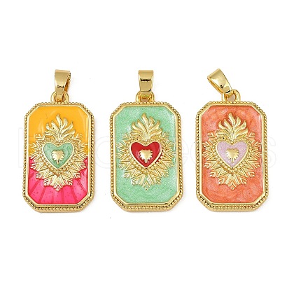 Brass Enamel Pendants KK-L190-008G-1