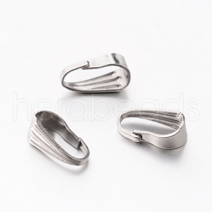 Tarnish Resistant 201 Stainless Steel Snap on Bails STAS-E076-18-1