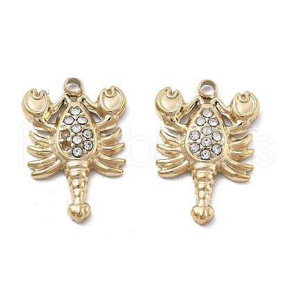 304 Stainless Steel Rhinestone Pendants STAS-Z121-54G-1
