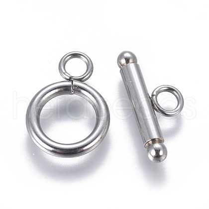 Non-Tarnish 304 Stainless Steel Toggle Clasps STAS-F227-12A-P-1