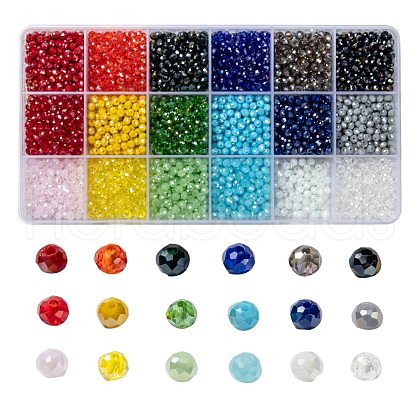 18 Colors Electroplate Glass Beads EGLA-X0006-03B-4mm-1