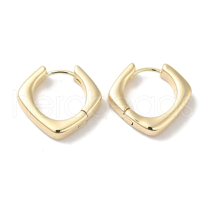 Rhombus Brass Hoop Earrings for Women EJEW-U008-07G-1