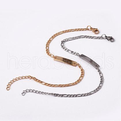 304 Stainless Steel ID Bracelets BJEW-L604-02-1