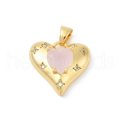 Brass Micro Pave Clear Cubic Zirconia Pendants KK-R213-13G-1