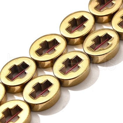 Electroplated Synthetic Non-magnetic Hematite Beads Strands G-L613-Z01-02E-1