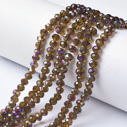 Electroplate Transparent Glass Beads Strands EGLA-A034-T3mm-F01-1