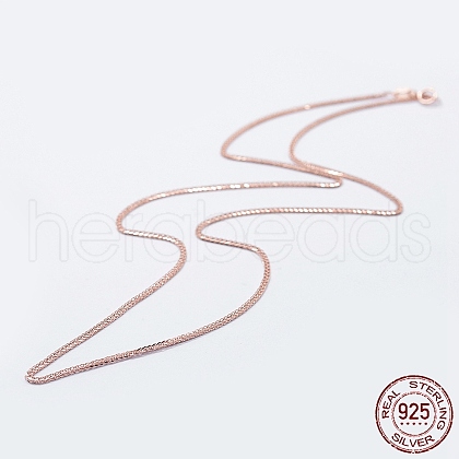 925 Sterling Silver Chain Necklaces STER-F039-50cm-17RG-1