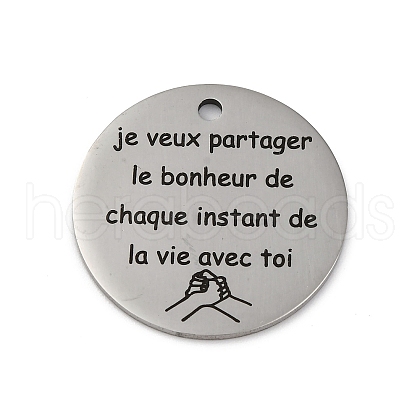 Anti-Tarnish 201 Stainless Steel Pendants STAS-R002-01P-03-1
