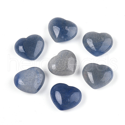 Natural Blue Aventurine(Dyed & Heated) Heart Love Stone G-S299-118-01-1