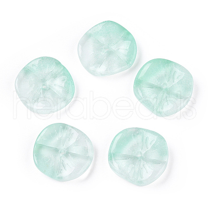 Baking Painted Transparent Glass Beads DGLA-N004-04-1