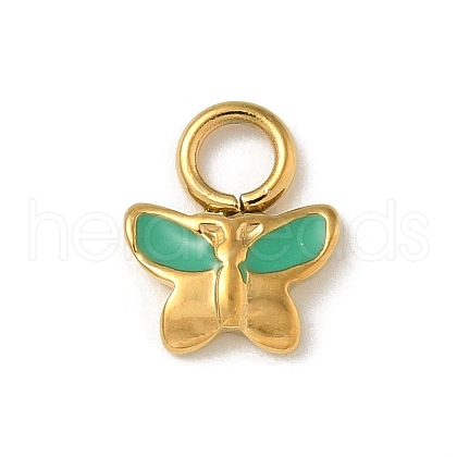 Ion Plating(IP) 304 Stainless Steel Enamel Charms STAS-G351-01G-02-1