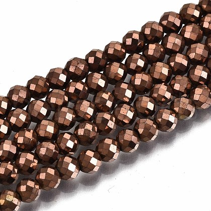 Electroplate Non-magnetic Synthetic Hematite Beads Strands G-T114-60B-R-1