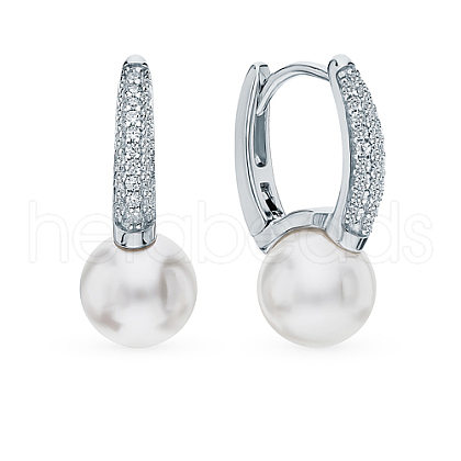 Anti-Tarnish Rhodium Plated 925 Sterling Silver Ring Hoop Earrings AV4291-1-1