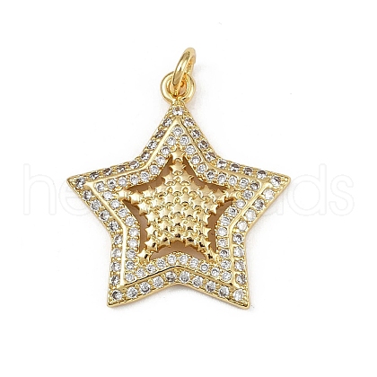 Brass Micro Pave Cubic Zirconia Pendants KK-S528-02G-1