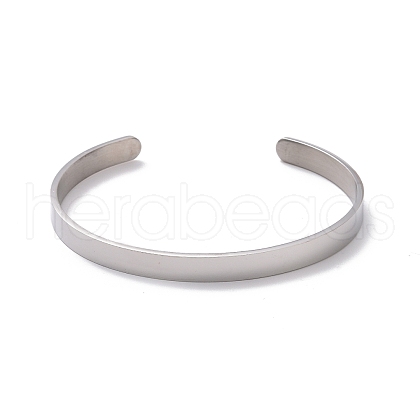 Non-Tarnish 304 Stainless Steel Open Cuff Bangle BJEW-G653-01P-05-1
